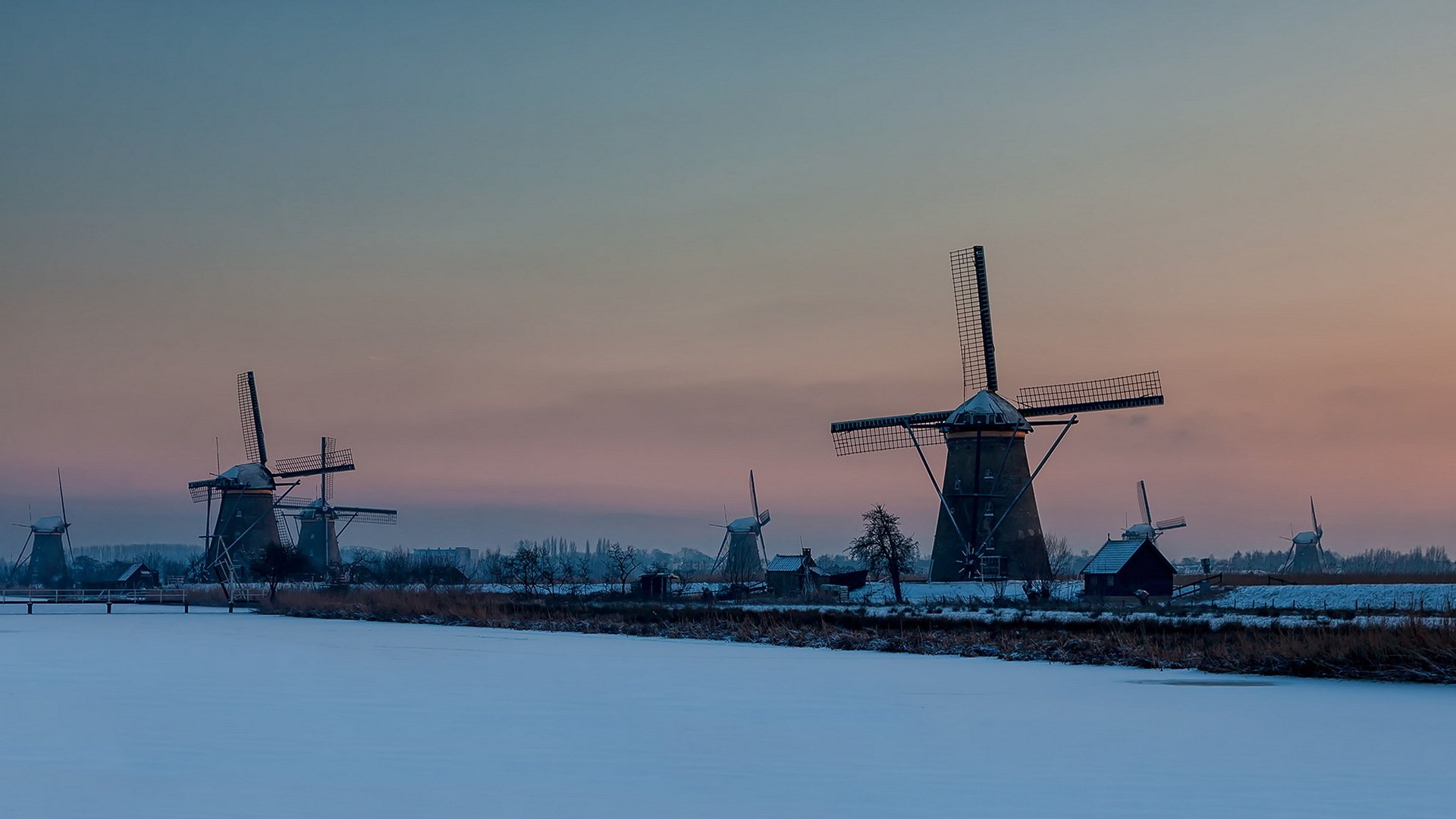 sonnenuntergang winter mühlen