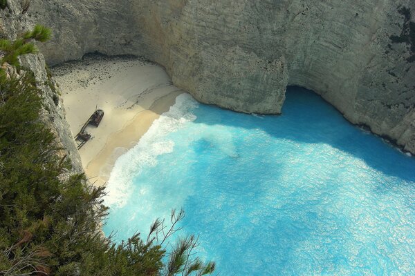 Sandy beach in Greece, photos from a height