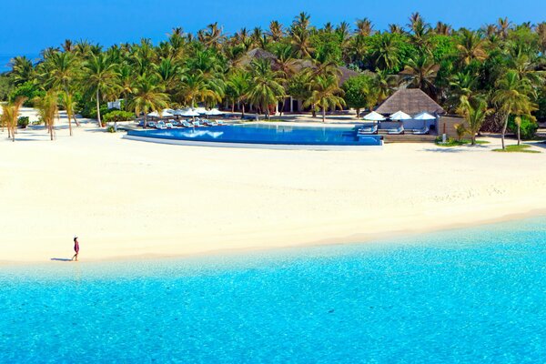 Laguna blu su un Isola Delle Maldive