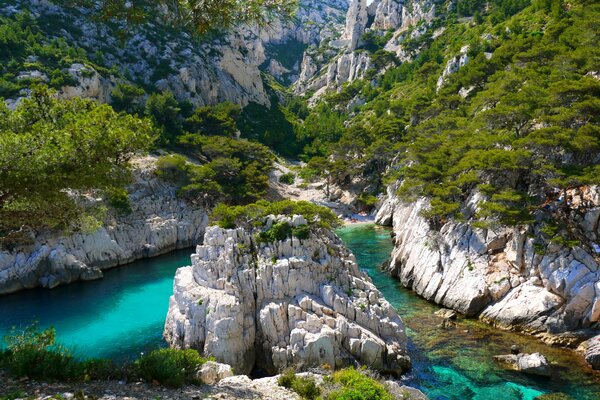 Picturesque mountain river in France