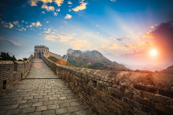 Sonnenuntergang an der Chinesischen Mauer