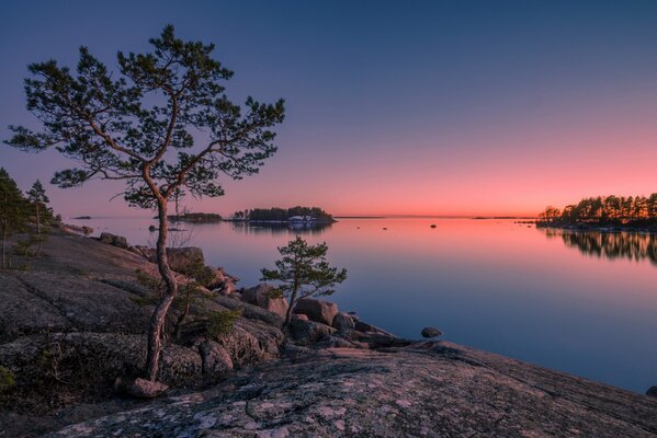 Natural rocks with a lake are wonderful