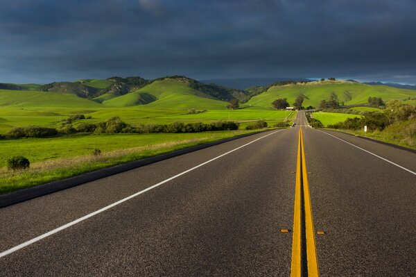 Bella vista in California sulla strada