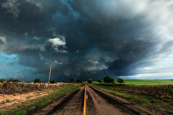 Tormenta en el camino de Texas