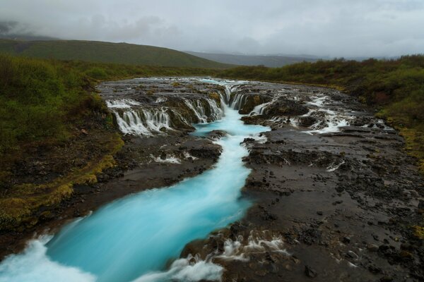 Beautiful misty river banks