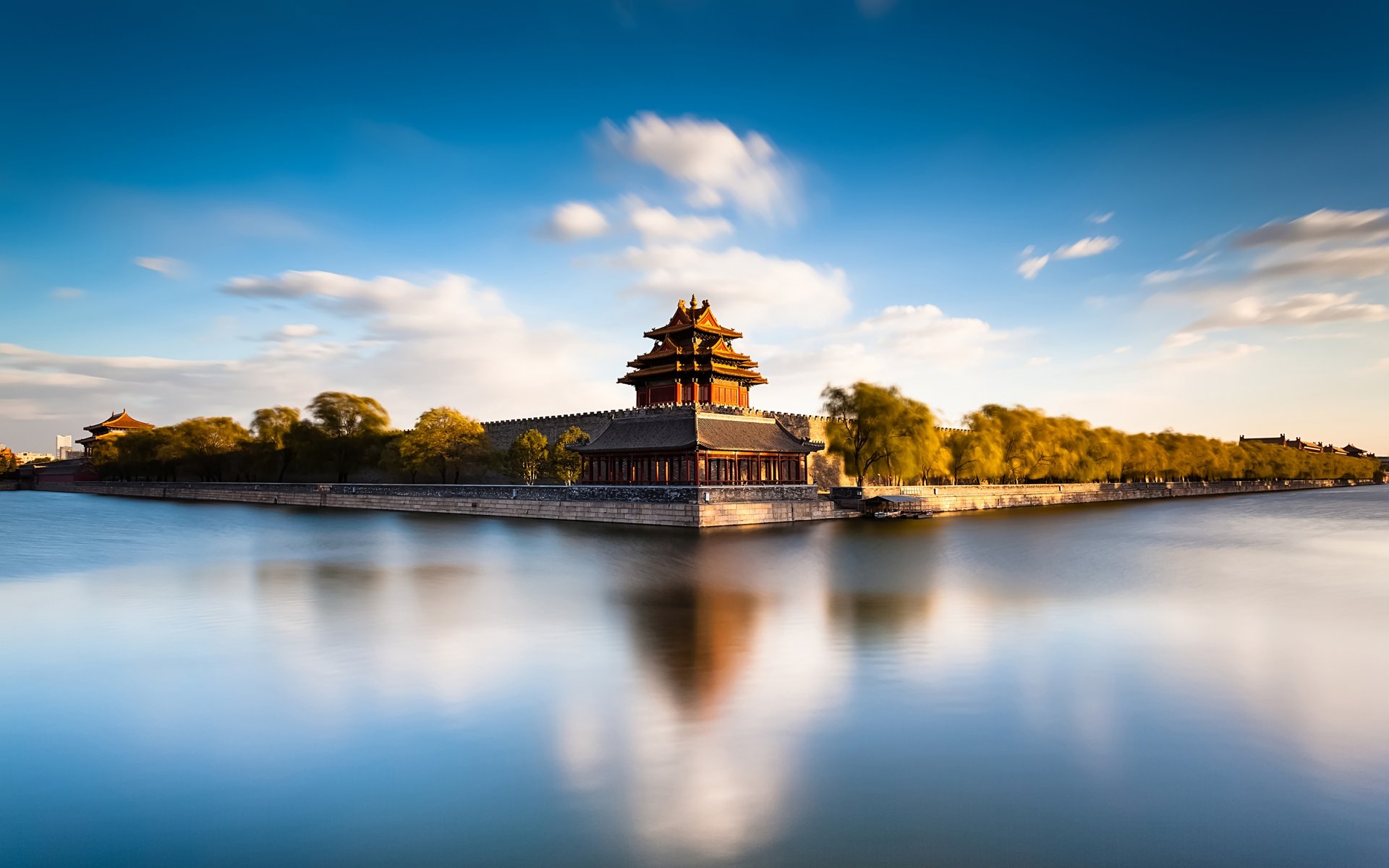 pekín ciudad prohibida foso china río arquitectura