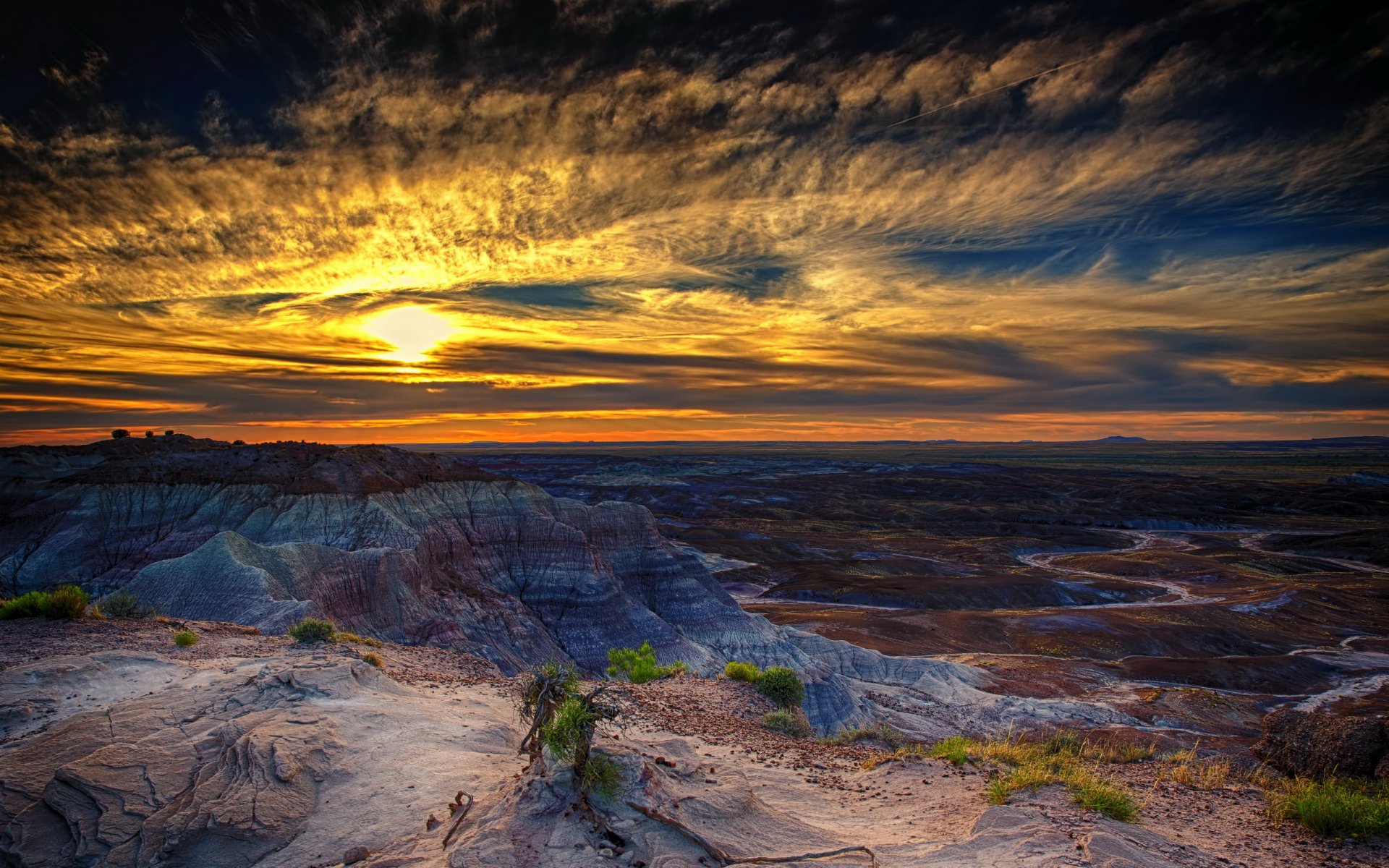 forrest pietrificato arizona tramonto paesaggio