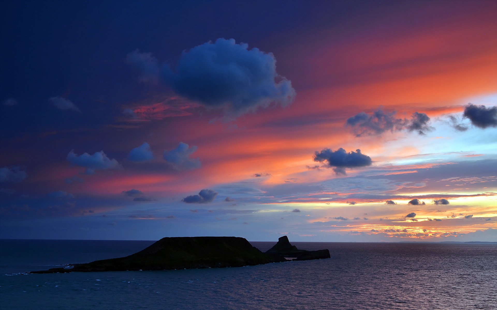 puesta de sol mar paisaje