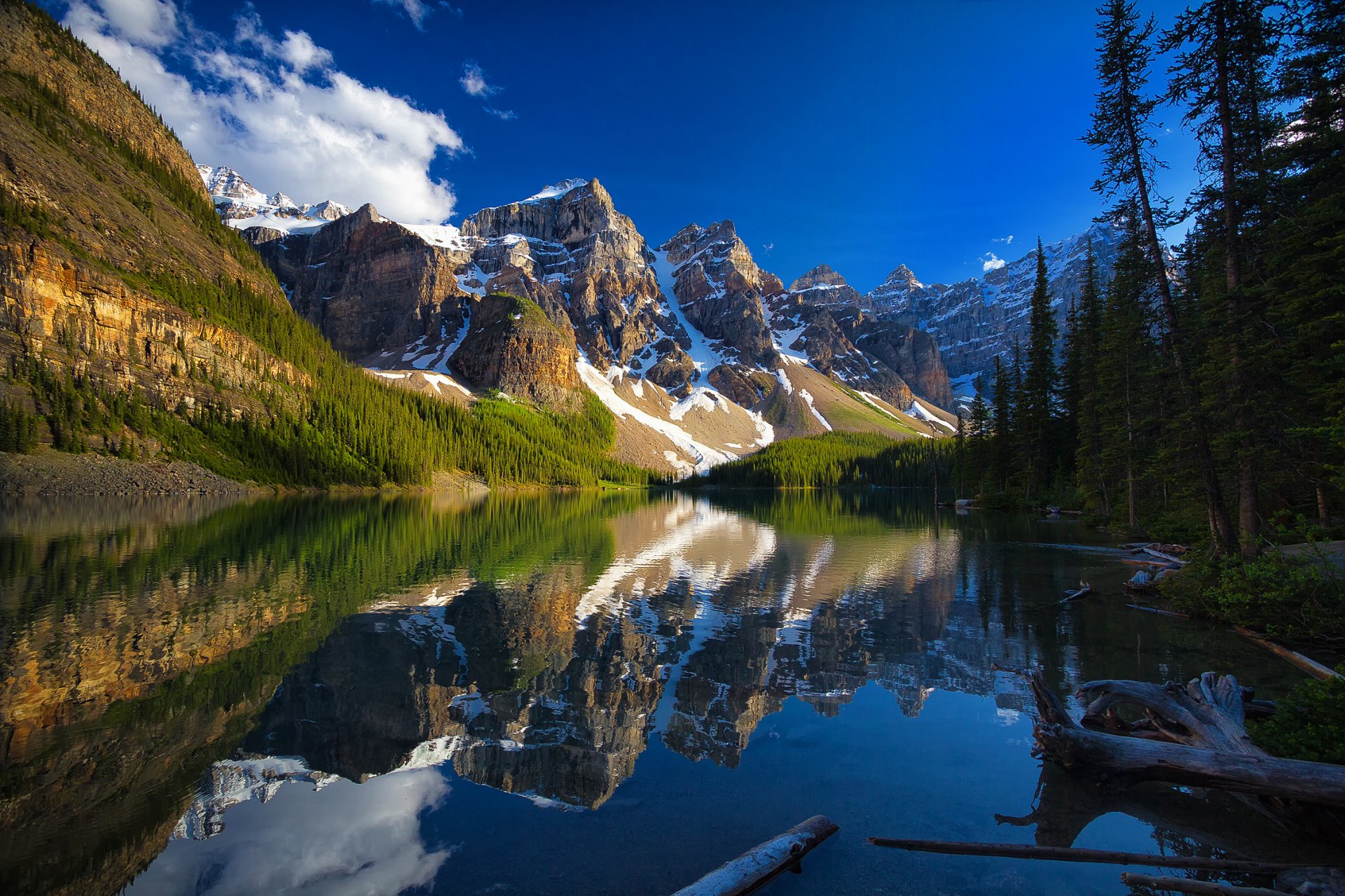 moraine parco nazionale di banff alberta canada valle dei dieci picchi lago moraine banff montagne lago alberi riflessione