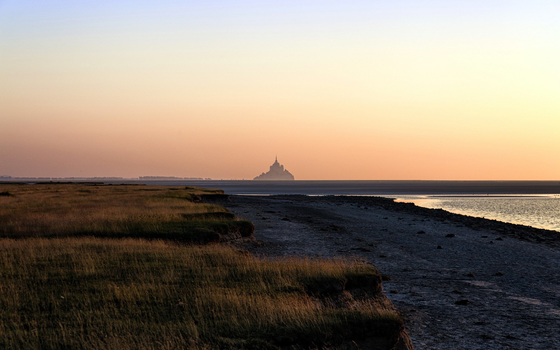 sonnenuntergang mont saint-michel