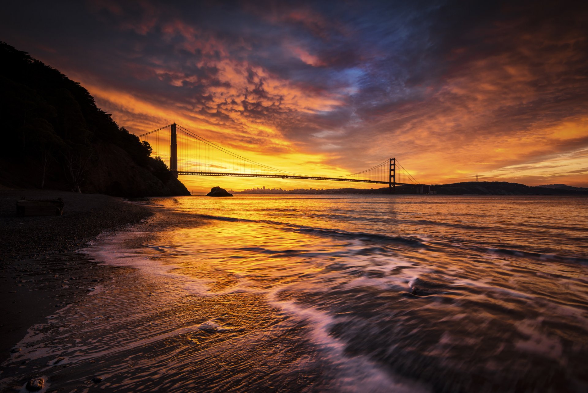 ky clouds glow strait bridge golden gate san francisco united state