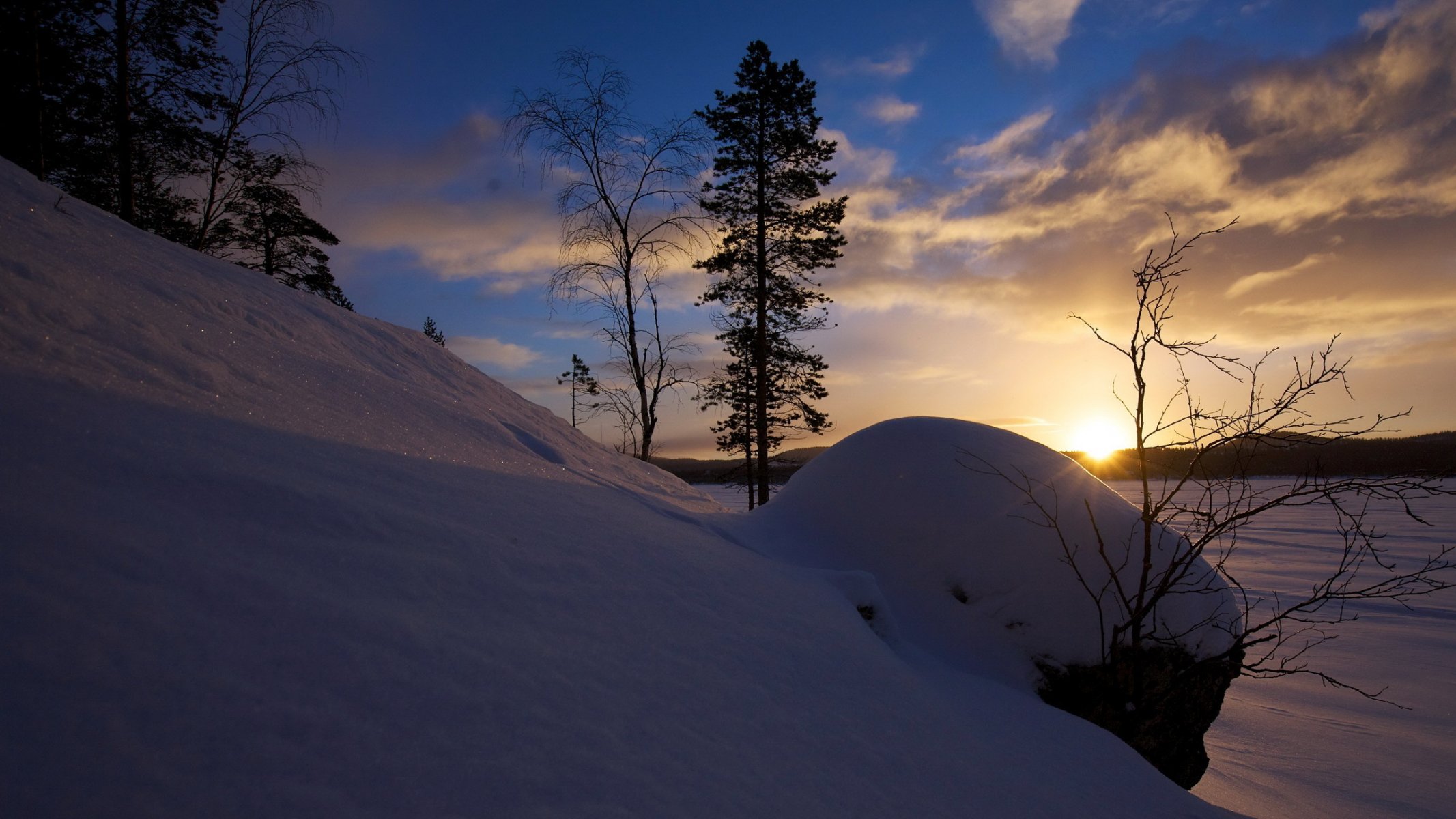 inverno alba tramonto neve natura foto