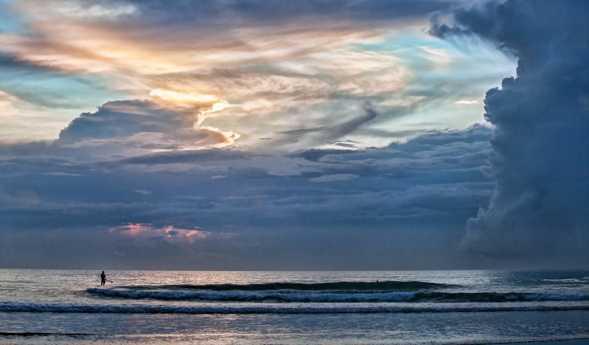 man sea sky landscape