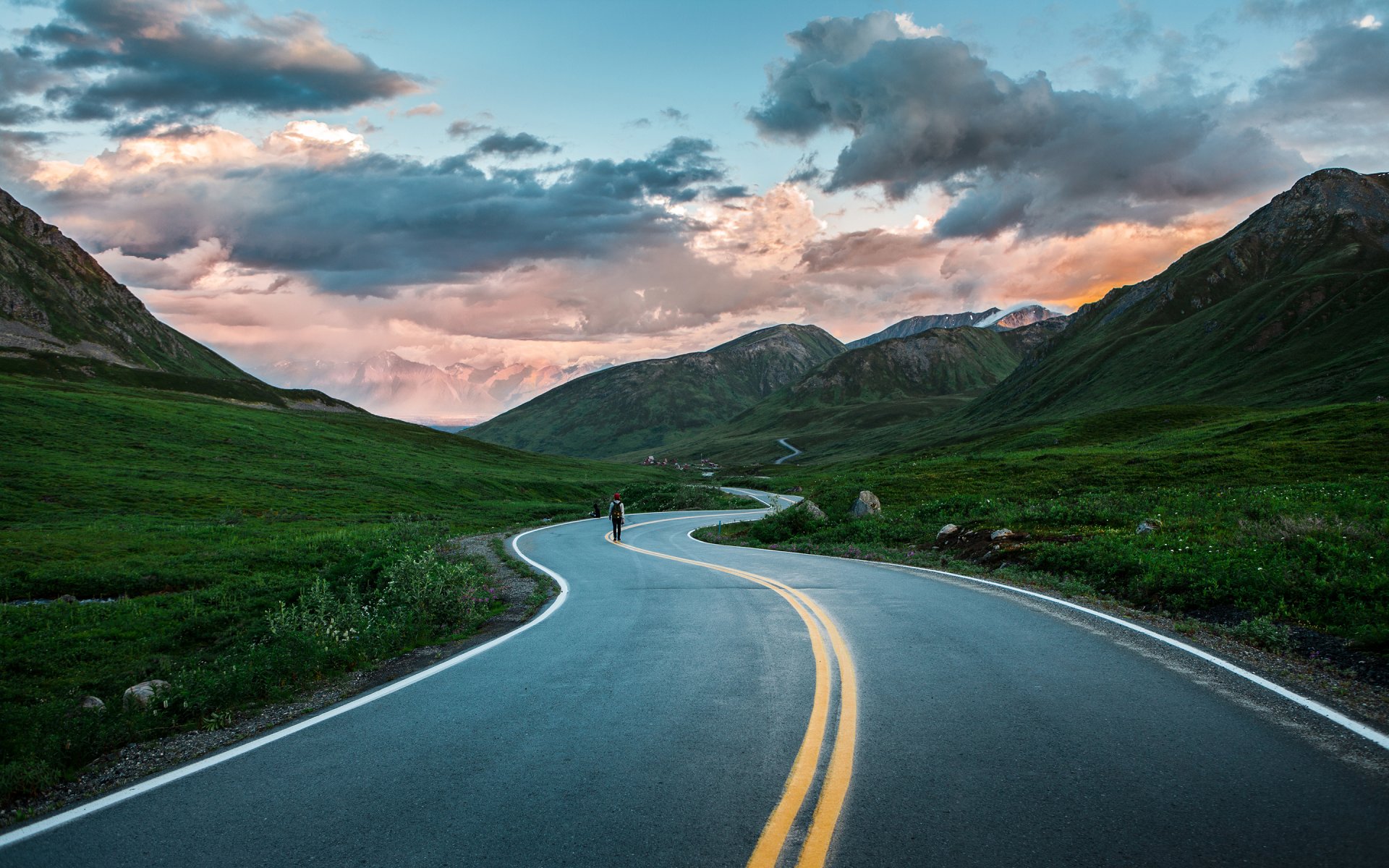 alaska carretera montañas naturaleza