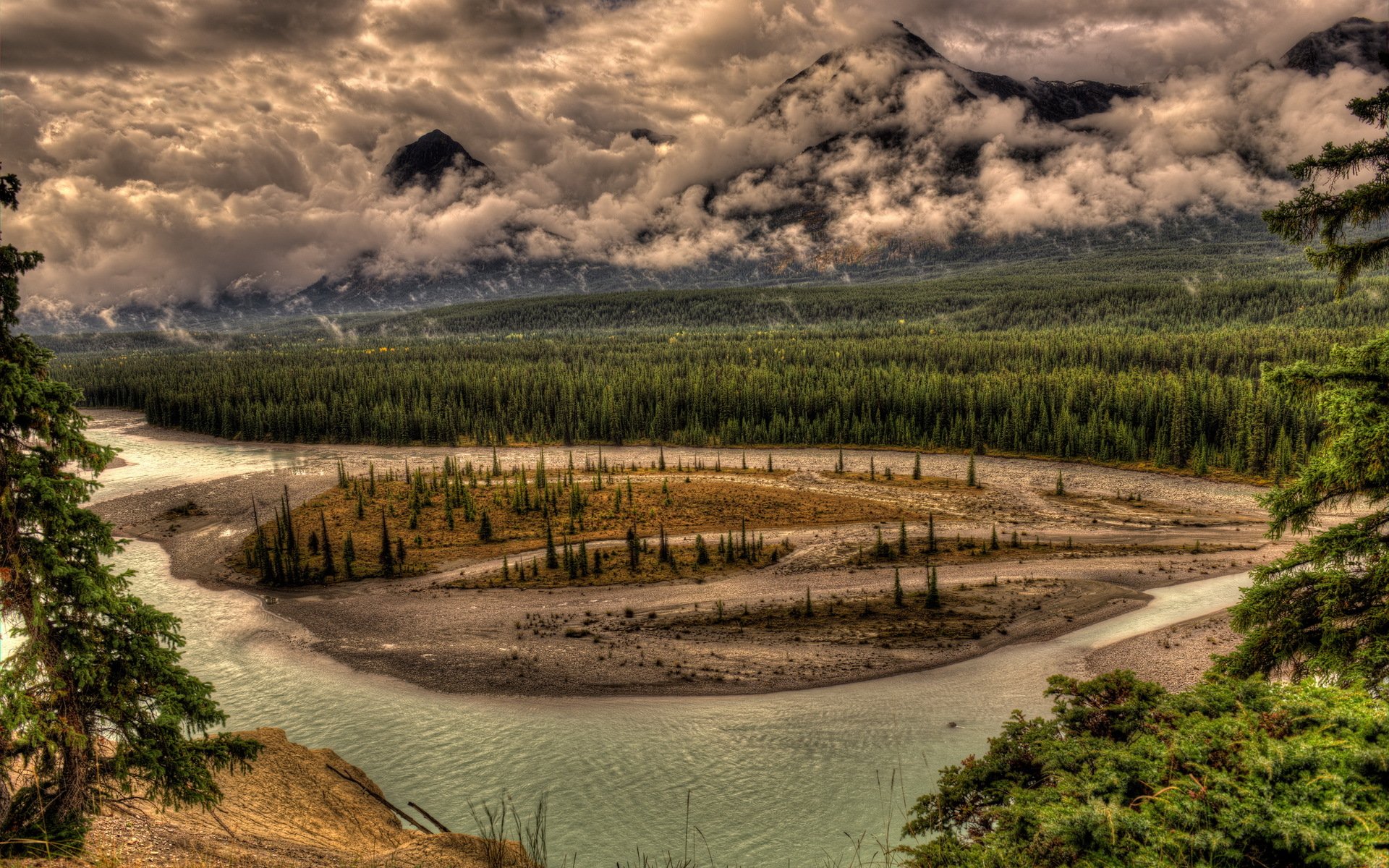 río montañas paisaje