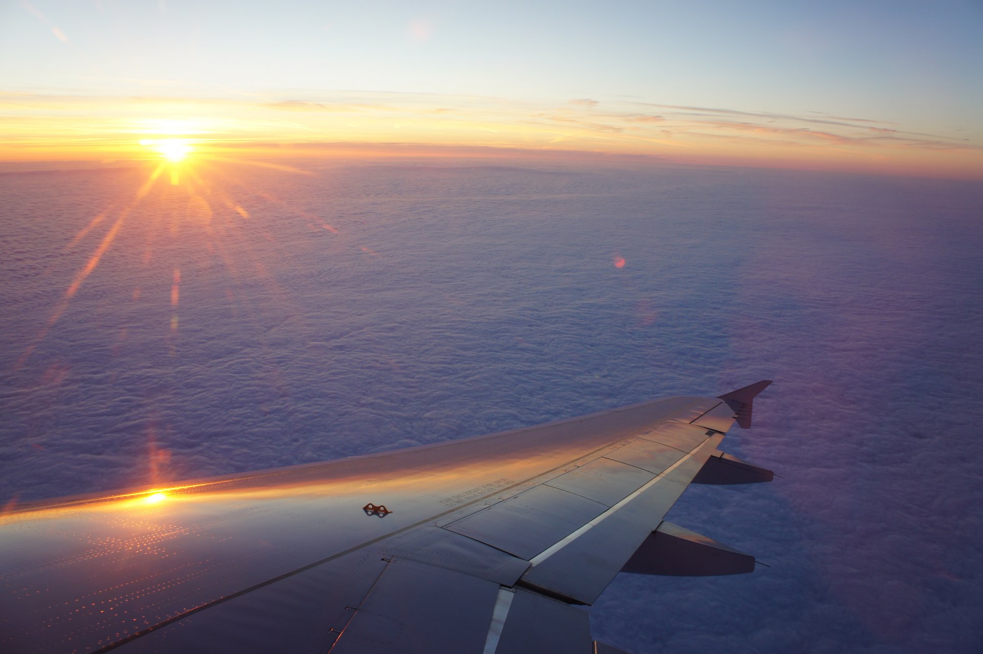 sol avión cielo ala puesta de sol