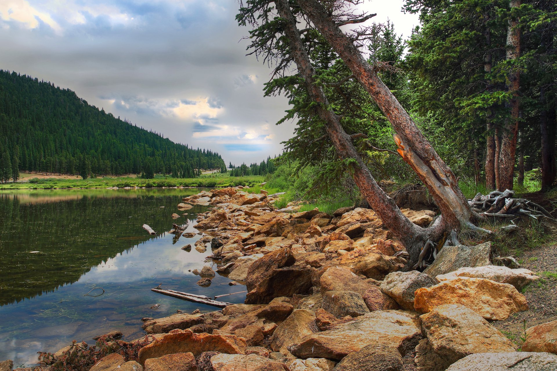 ky mountain lake forest stone