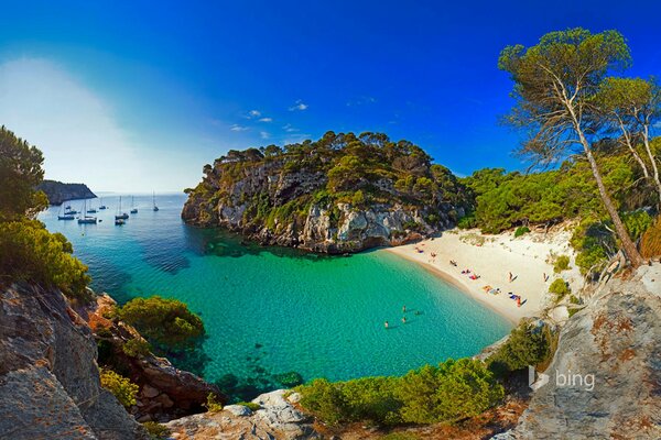 Minorque Espagne plage crique falaises mer