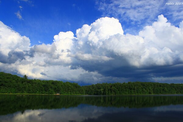 Agua pura, bosque verde, nubes blancas aquí está la naturaleza