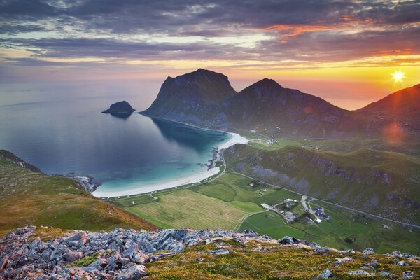 Sea bay in the mountains of Norway