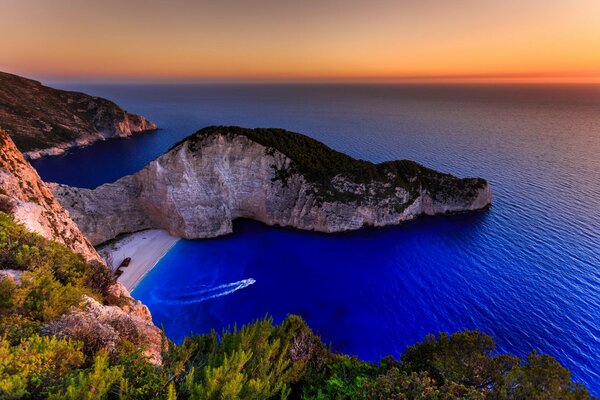 Ionian Islands in Greece at sunset