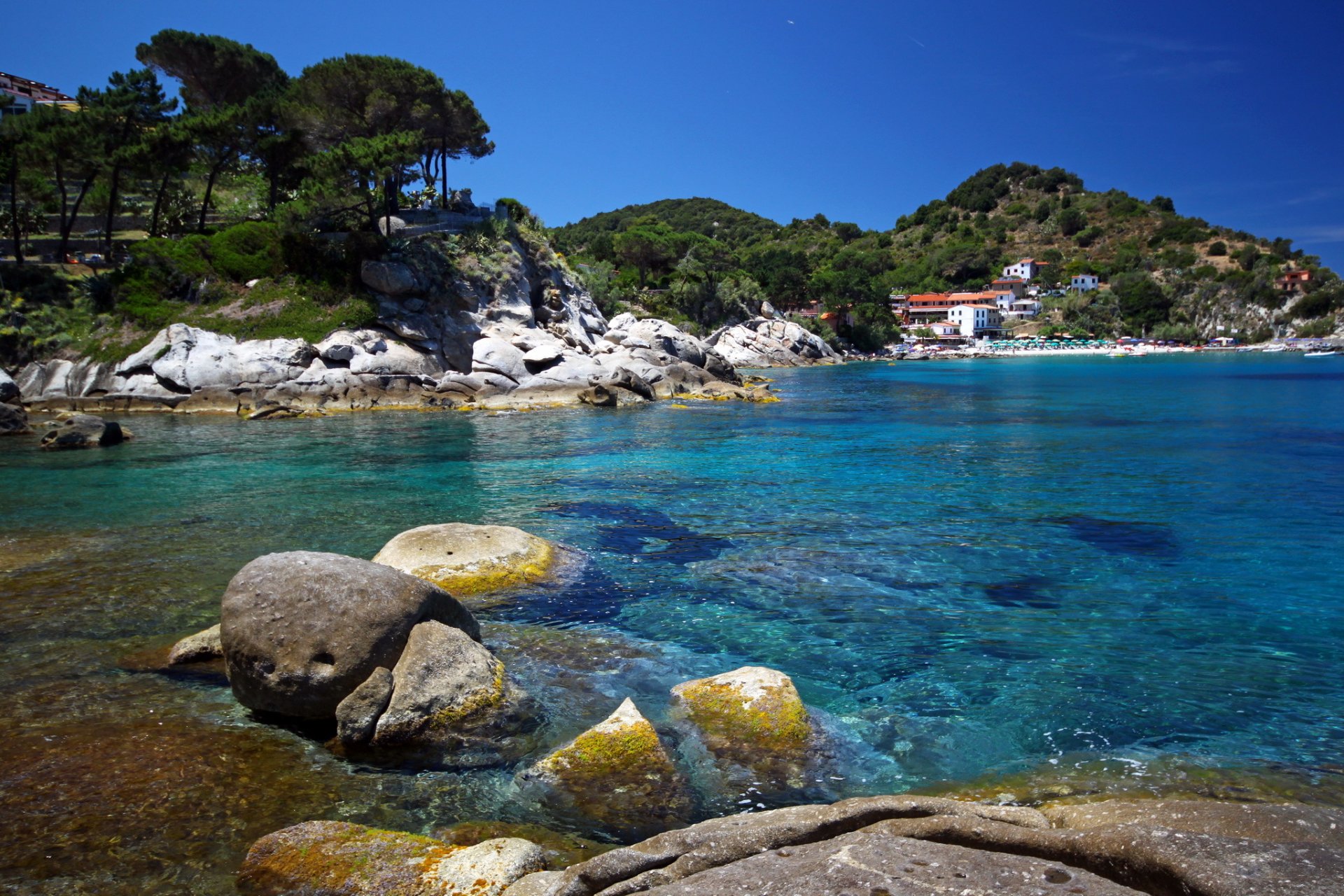 costa italia piedras mar toscana portoferraio naturaleza foto