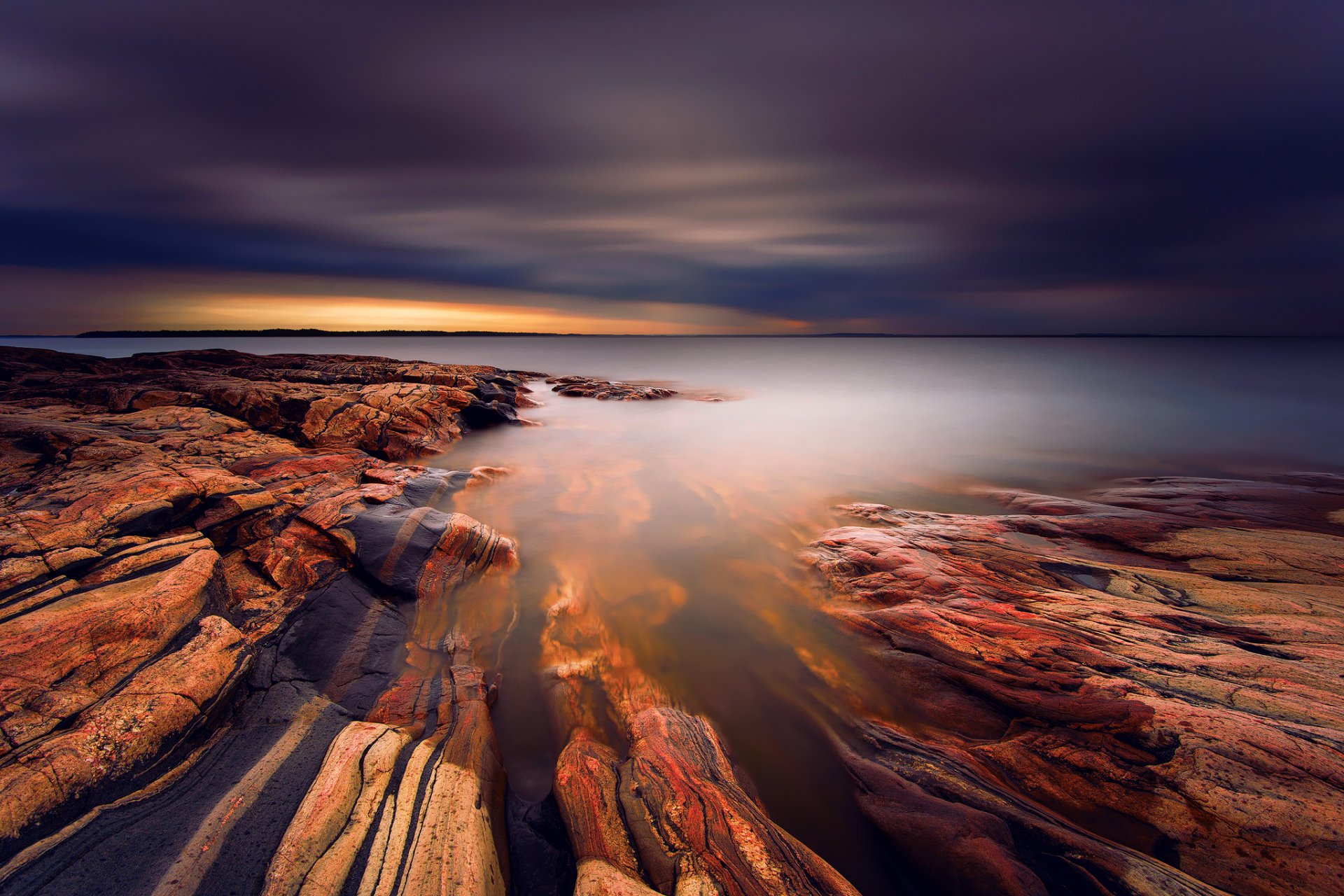 suecia lago nubes piedras textura extracto