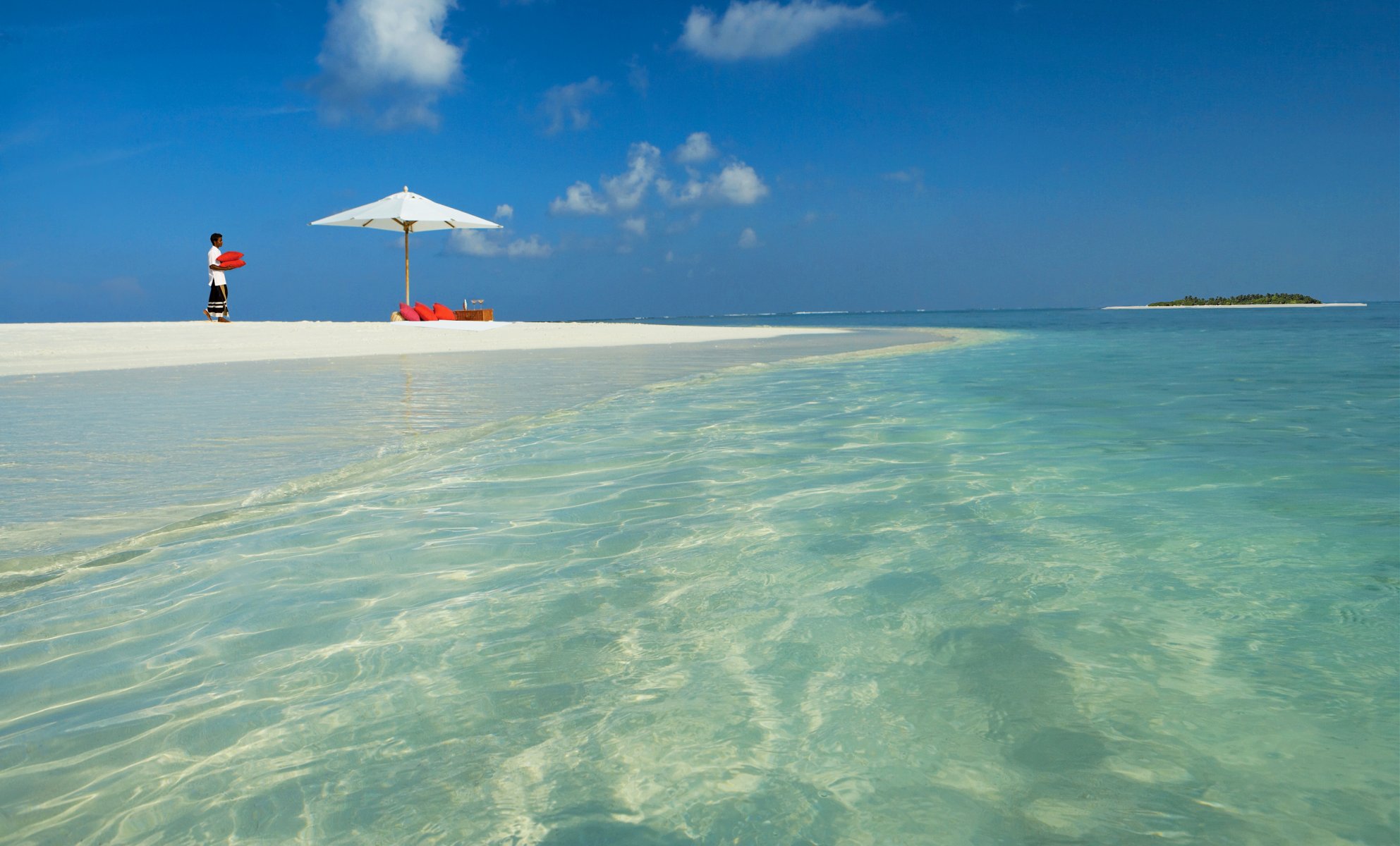 malediven himmel meer ozean insel strand sand kissen regenschirm eingeborene