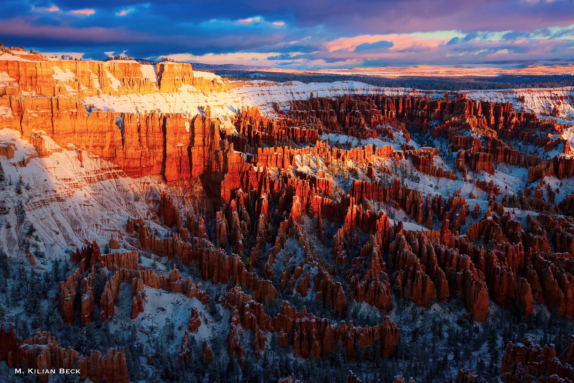 estados unidos parque nacional bryce canyon mañana cielo nubes rocas luz primeros rayos