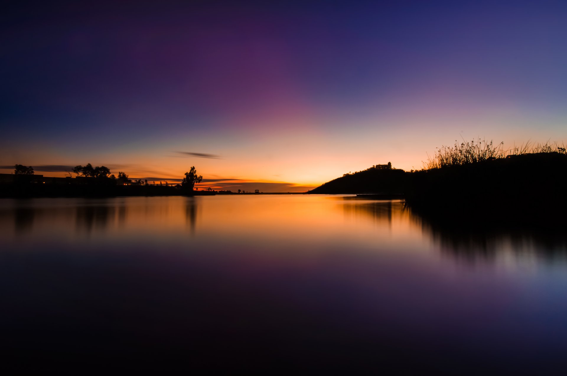 paysage nature ciel coucher de soleil arbres silhouette beauté