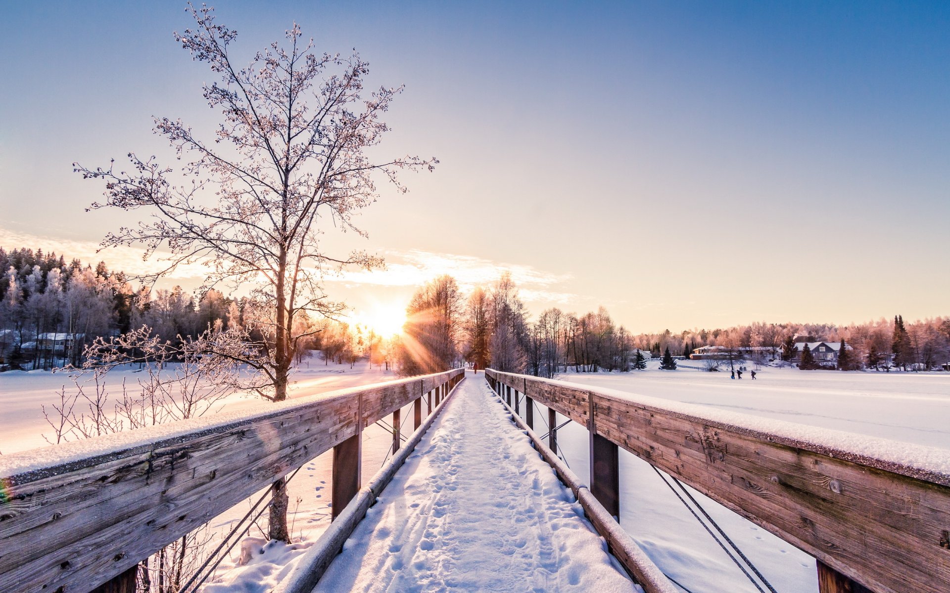 hiver pont paysage