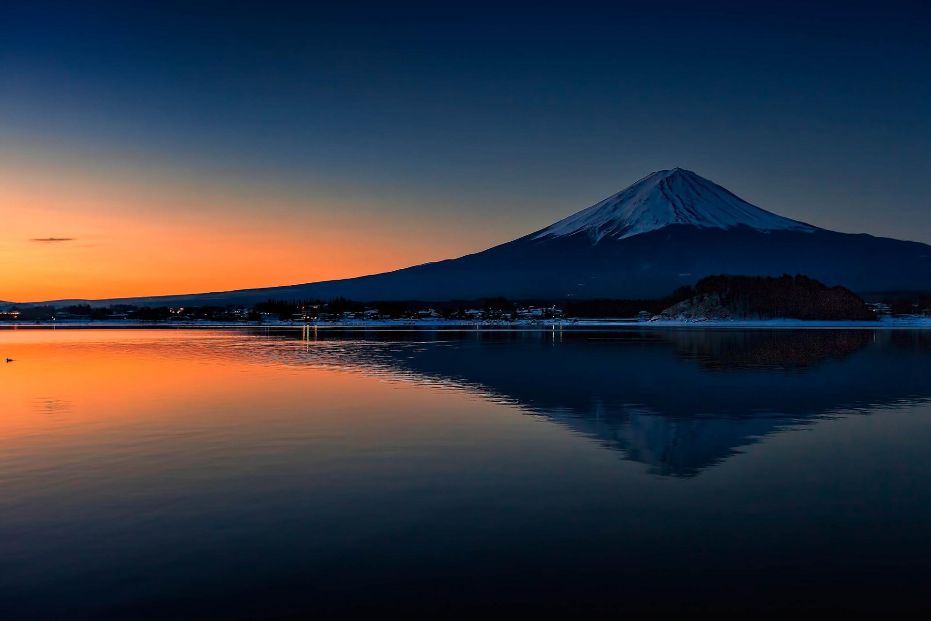 mountain lake dawn landscape nature forest