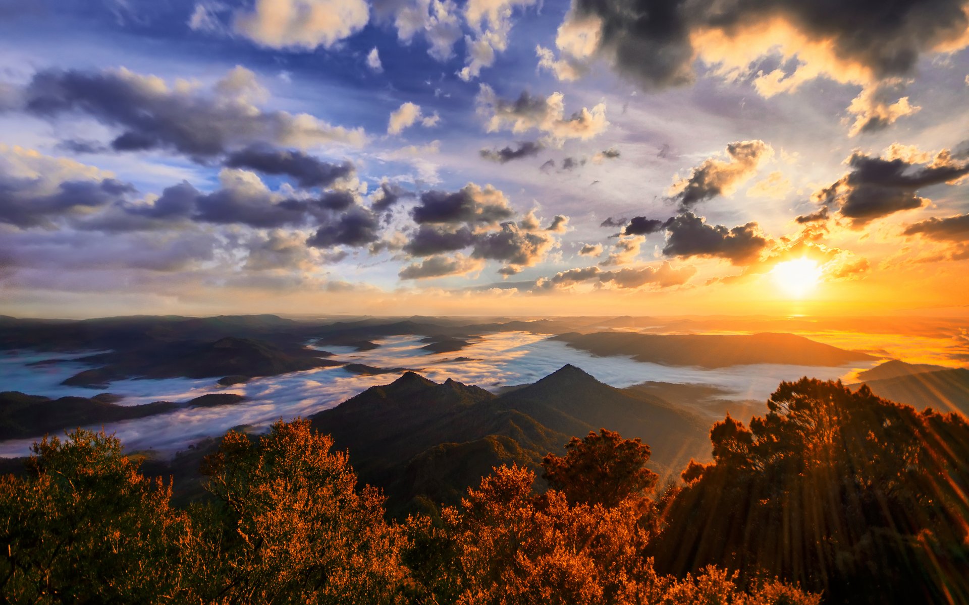 gold coast australien natur landschaft berge sonne