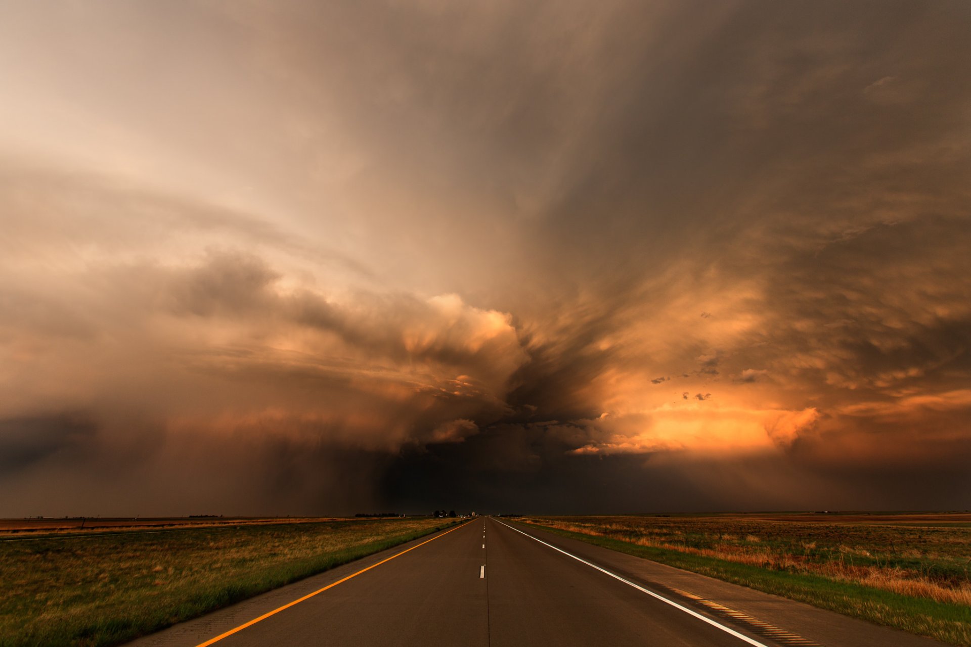 united states colorado road sunset clouds storm