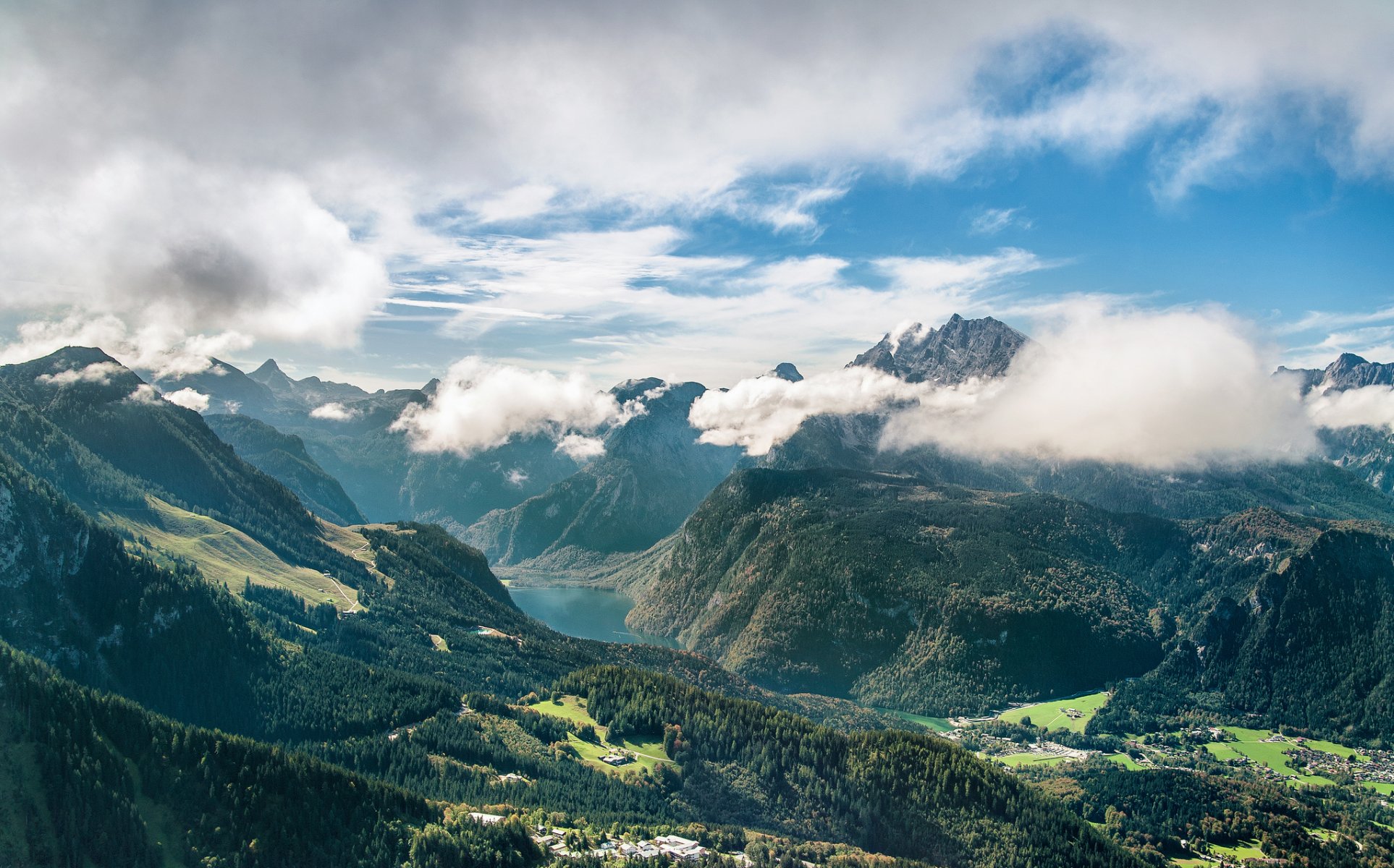 berchtesgaden bawaria niemcy góry dolina pasmo górskie jezioro