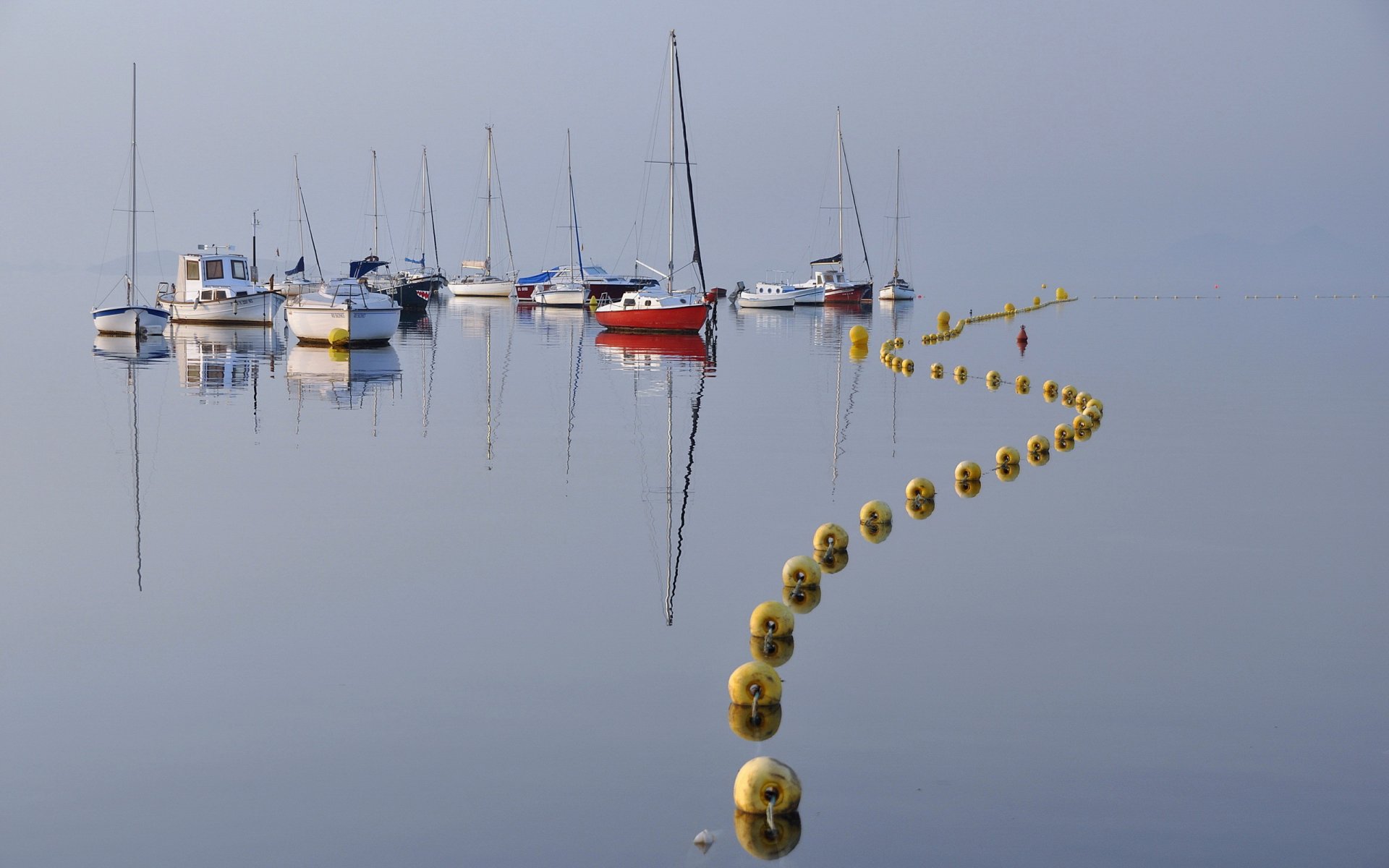 lake boat buoys landscape