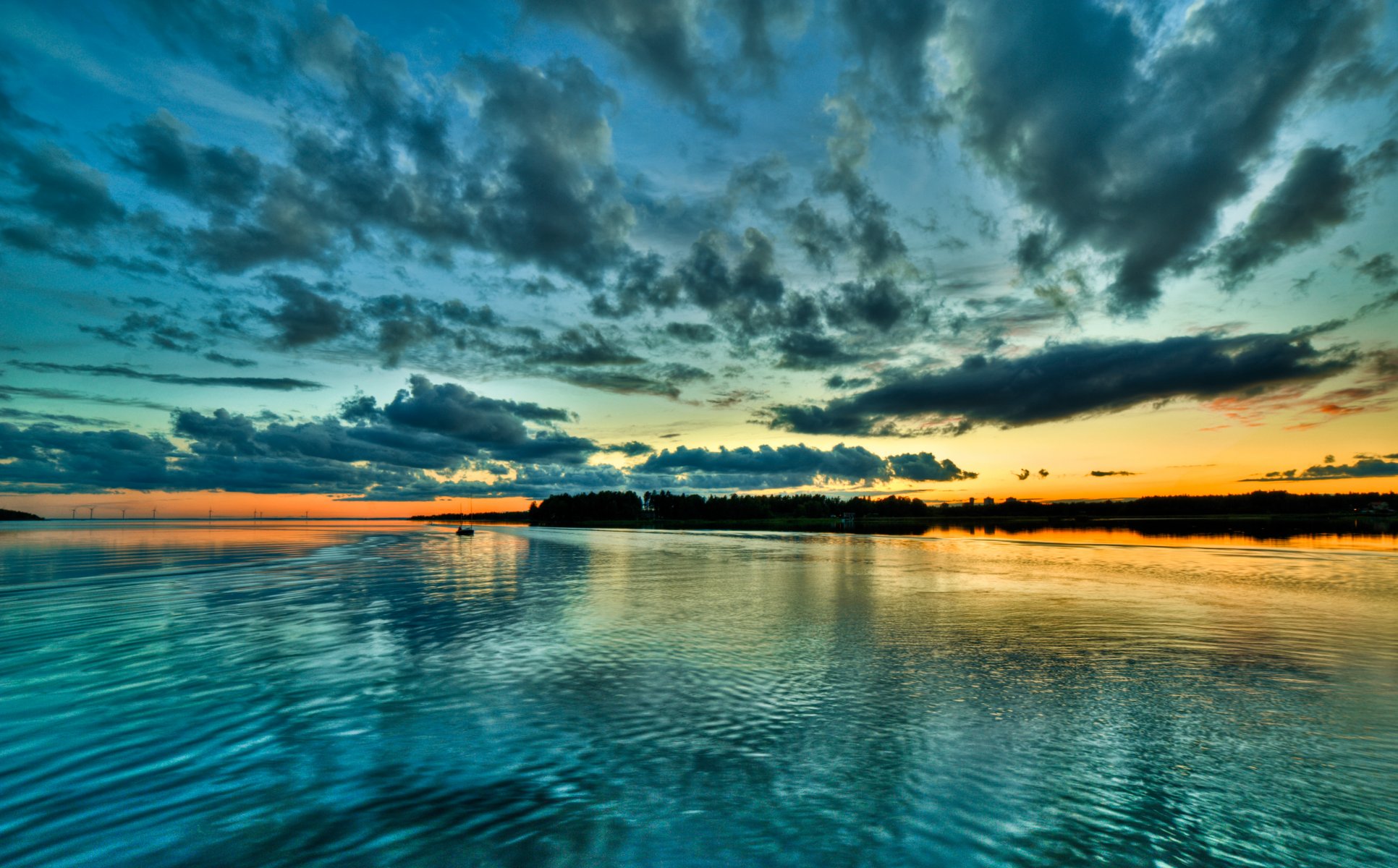 cielo nuvole tramonto baia barca