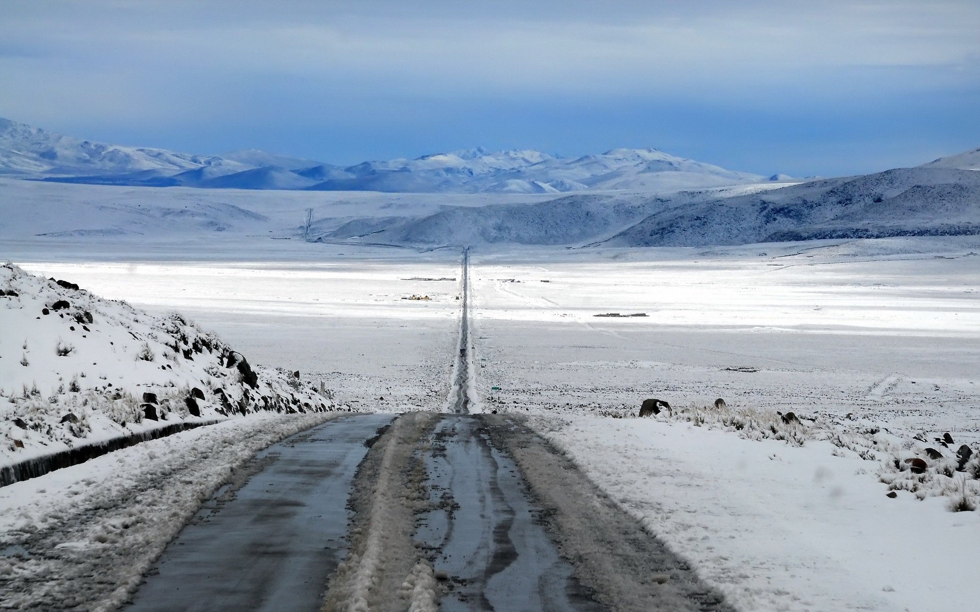 straße feld schnee landschaft