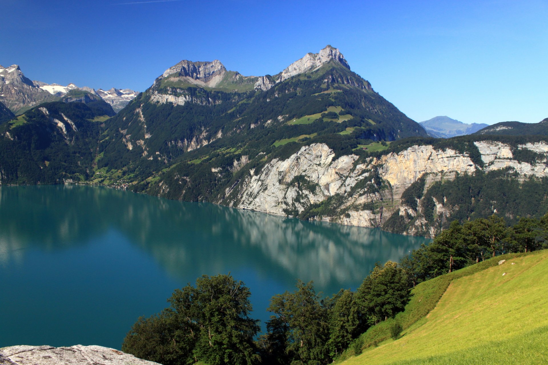 landschaft schweiz berge see natur