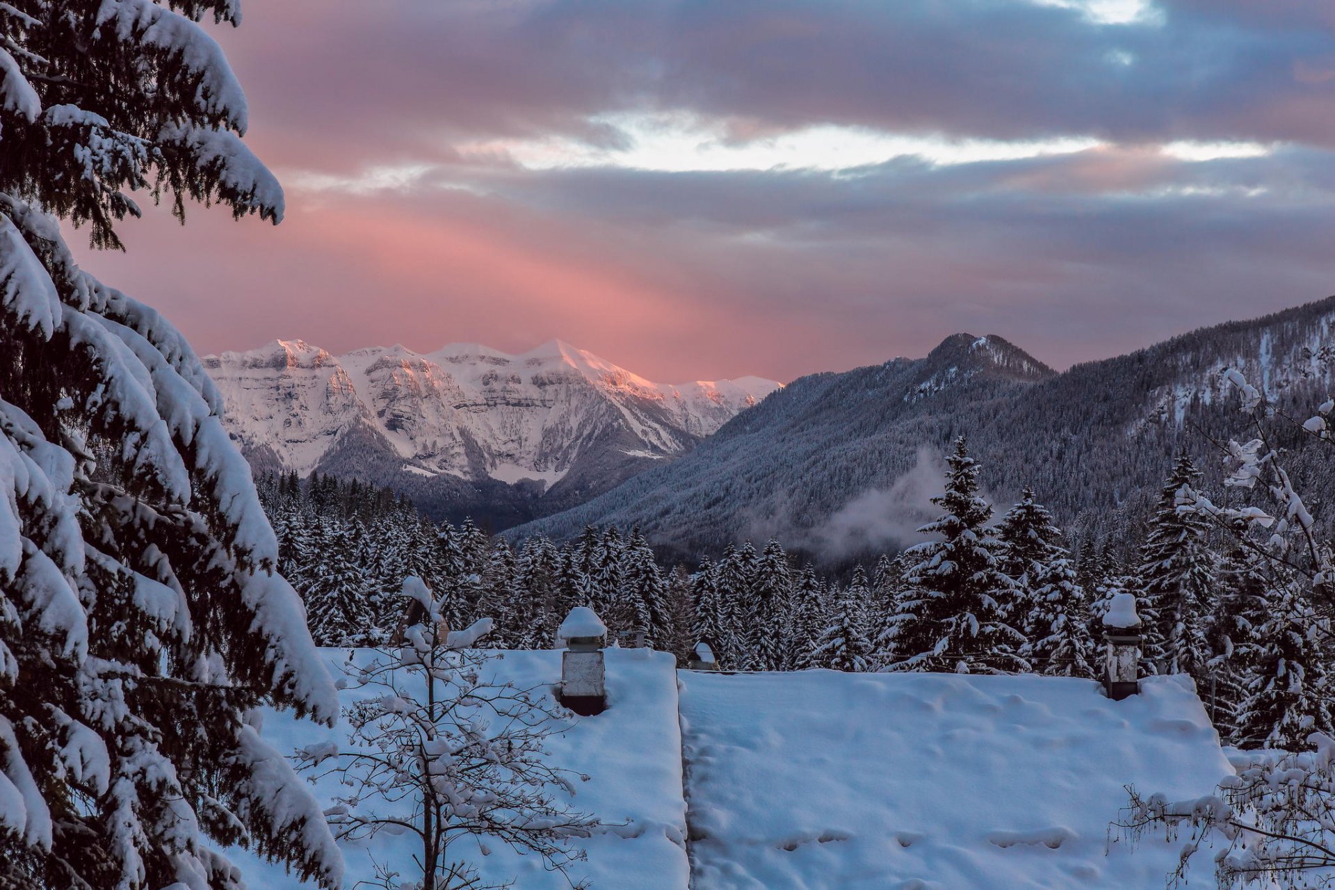 berge gipfel schnee dächer