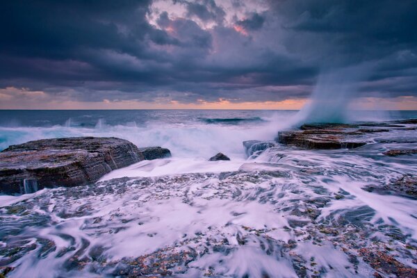 The sea is agitated once