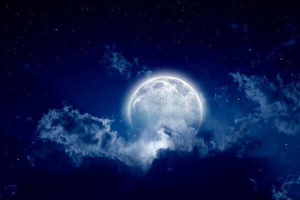 Bella luna piena paesaggio