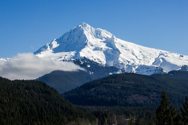 Paysage des sommets des montagnes sous le ciel