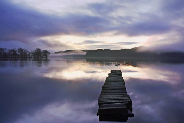 Magischer Nebel am See