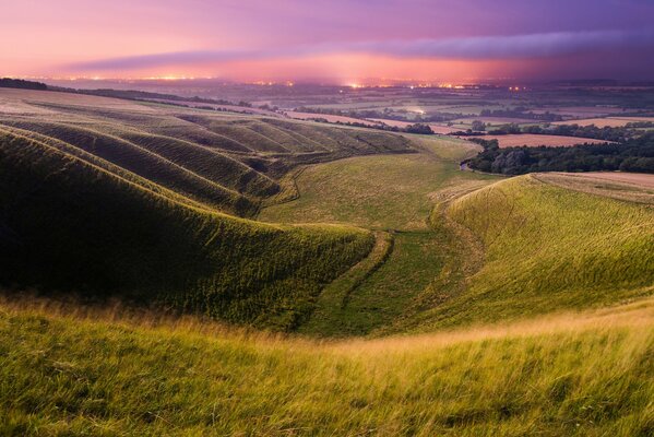 Noche de verano en Green Valley en Inglaterra