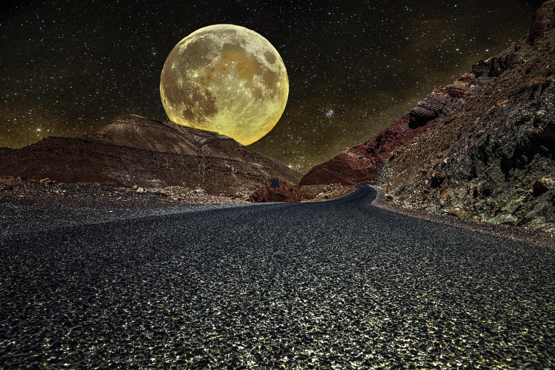 morocco road moon a huge