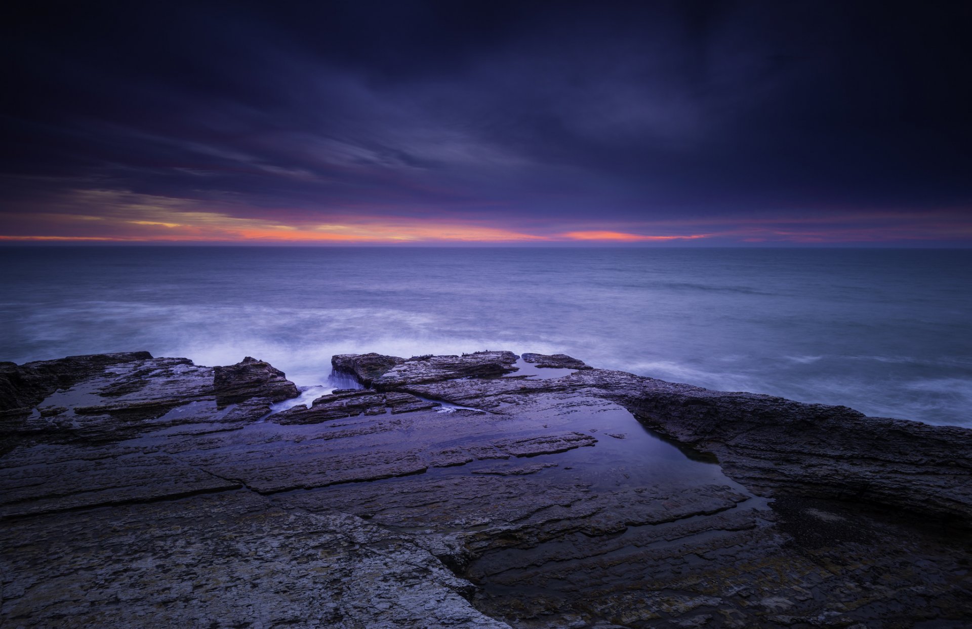 mar playa mañana nubes amanecer