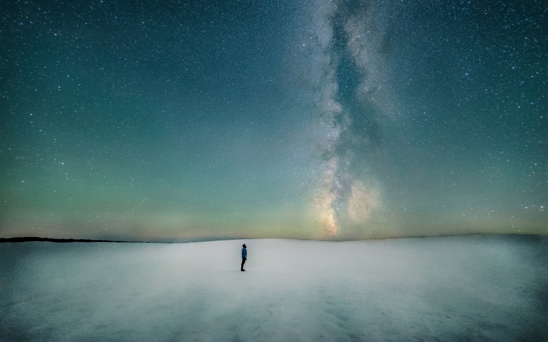 nord hiver neige espace voie lactée galaxie