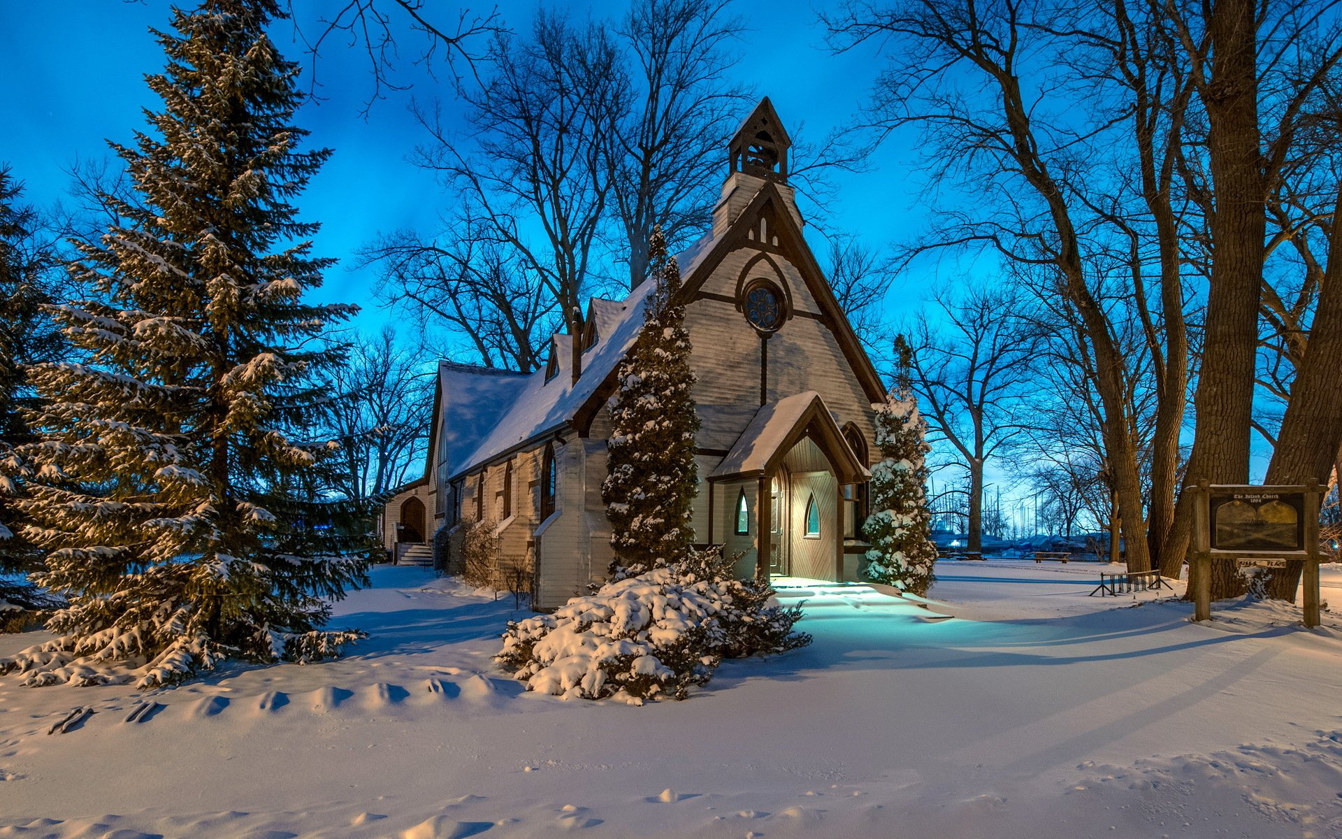 templo invierno paisaje