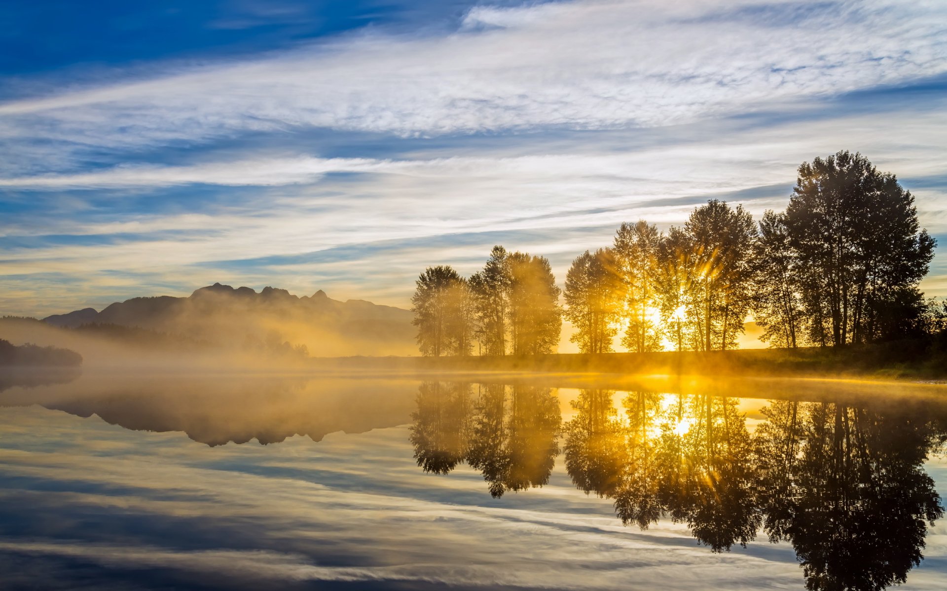 morning river light landscape